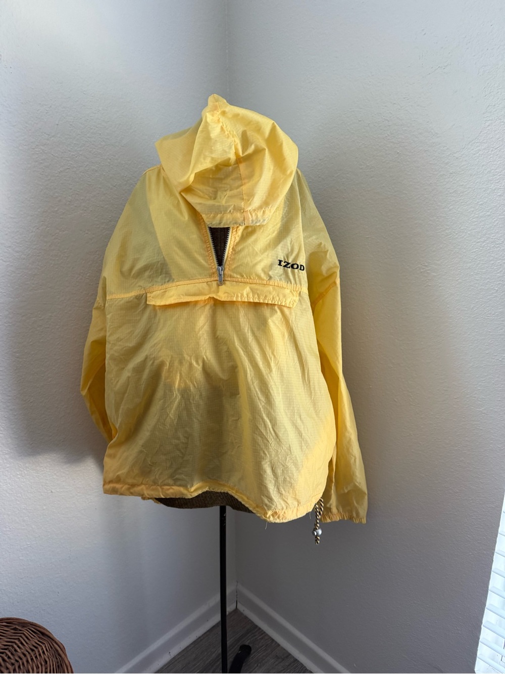 IZOD Yellow Hooded Windbreaker Jacket